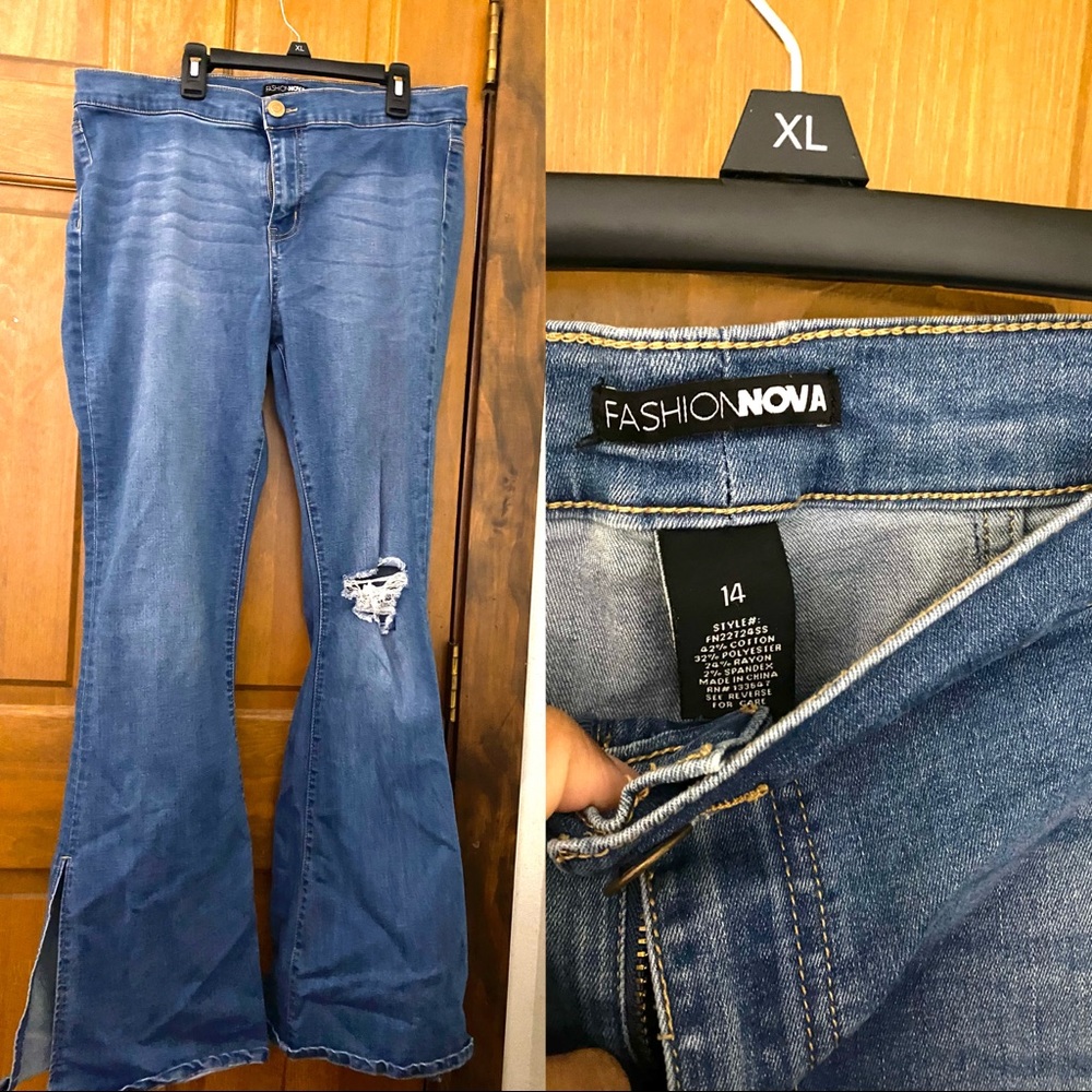 Medium Wash Denim Flare Jeans